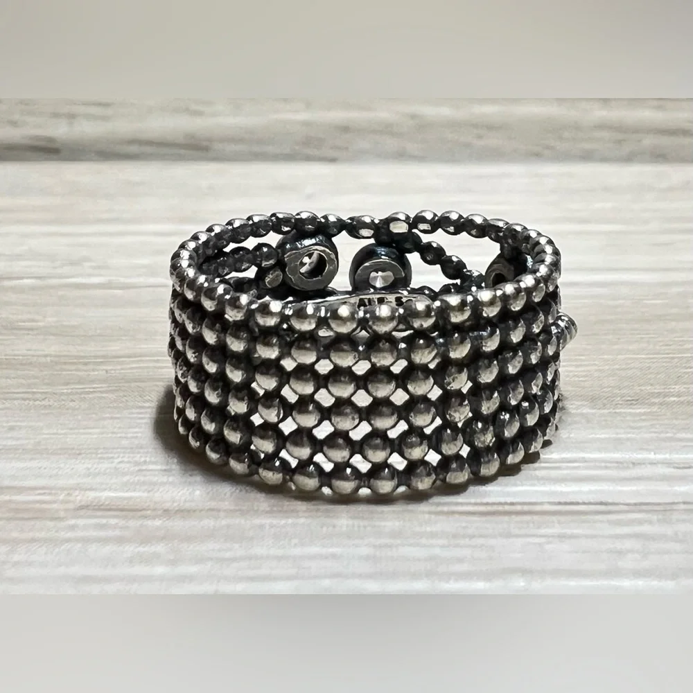 Authentic PANDORA Entangled Beauty Sterling Silver & 14K Gold Diamond Ring - Picture 3 of 9